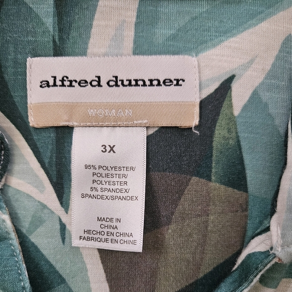 Alfred Dunner Colorful Leaf Print Button-Up Shirt Size 3X - Picture 6 of 8